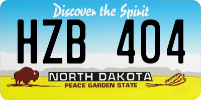 ND license plate HZB404
