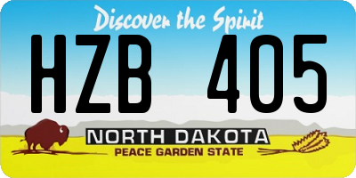 ND license plate HZB405