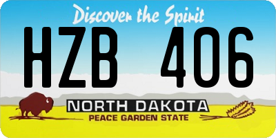 ND license plate HZB406
