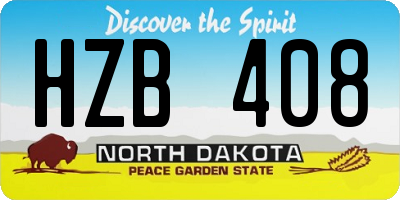 ND license plate HZB408