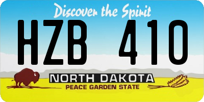 ND license plate HZB410