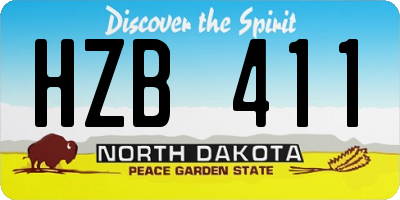 ND license plate HZB411