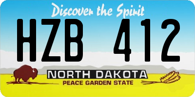 ND license plate HZB412