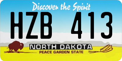 ND license plate HZB413