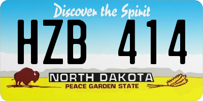 ND license plate HZB414