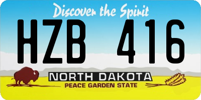 ND license plate HZB416