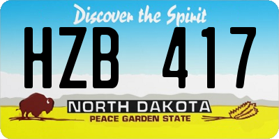 ND license plate HZB417