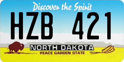 ND license plate HZB421