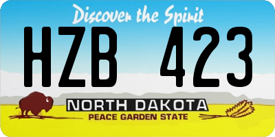 ND license plate HZB423