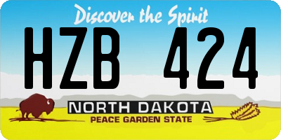ND license plate HZB424