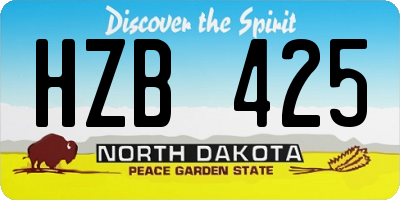 ND license plate HZB425