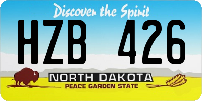 ND license plate HZB426