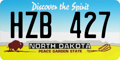 ND license plate HZB427