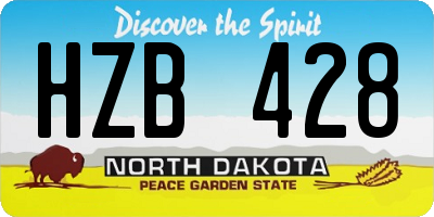 ND license plate HZB428