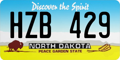 ND license plate HZB429