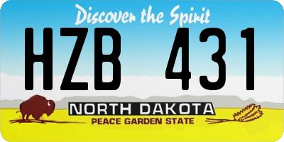 ND license plate HZB431