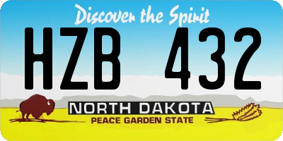 ND license plate HZB432