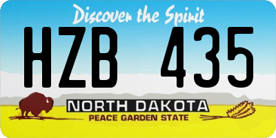 ND license plate HZB435