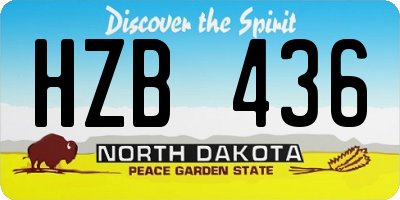 ND license plate HZB436