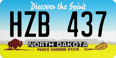 ND license plate HZB437