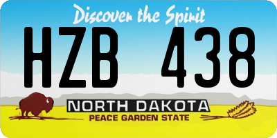 ND license plate HZB438