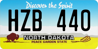 ND license plate HZB440