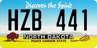 ND license plate HZB441