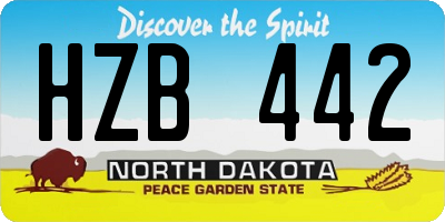 ND license plate HZB442