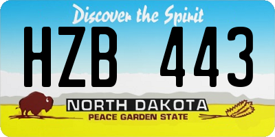 ND license plate HZB443