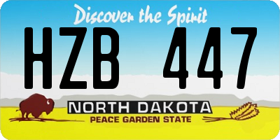 ND license plate HZB447