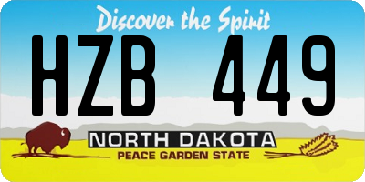 ND license plate HZB449