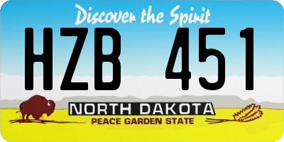 ND license plate HZB451