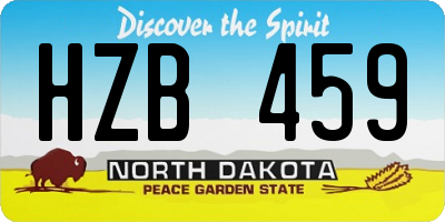 ND license plate HZB459