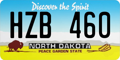 ND license plate HZB460