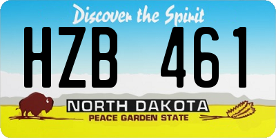 ND license plate HZB461