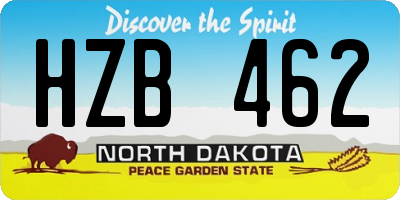 ND license plate HZB462