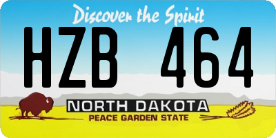 ND license plate HZB464