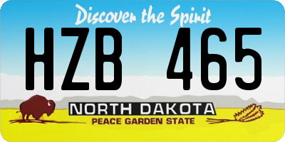 ND license plate HZB465