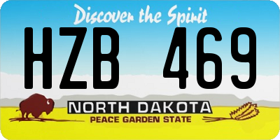ND license plate HZB469