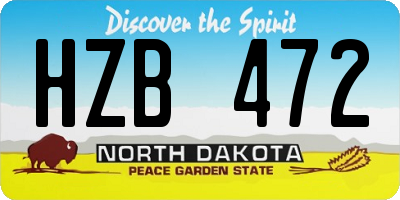 ND license plate HZB472