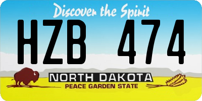 ND license plate HZB474