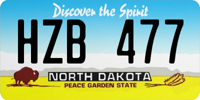 ND license plate HZB477