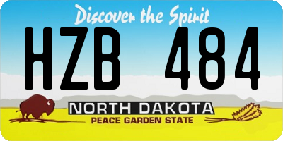 ND license plate HZB484