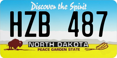 ND license plate HZB487