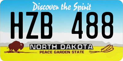 ND license plate HZB488