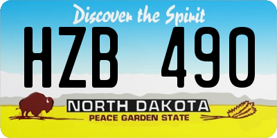ND license plate HZB490