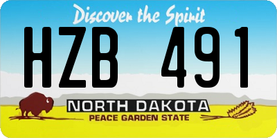 ND license plate HZB491
