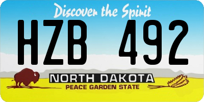 ND license plate HZB492