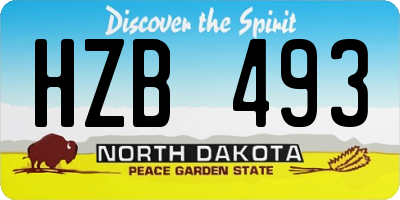 ND license plate HZB493
