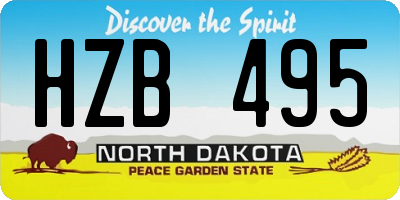ND license plate HZB495